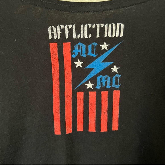 Affliction Women's Medium Skull Studded Distressed Graphic Tshirt. Scoop Neck. - Picture 6 of 8